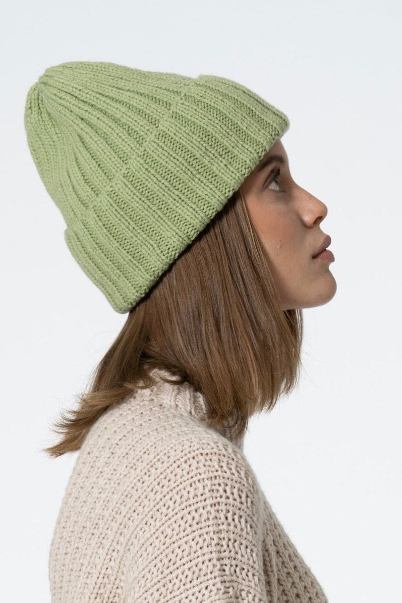 Dinadi: Merino Handknit Thick Rib Hat (8 Colours)