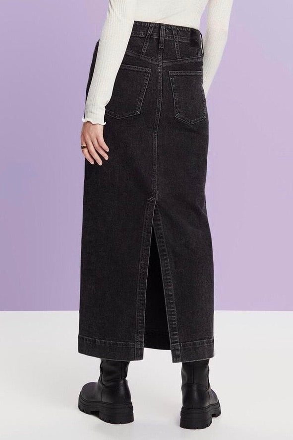 Esprit: Black Denim Maxi Skirt