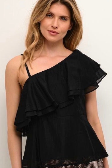 Cream: Mary One Shoulder Top