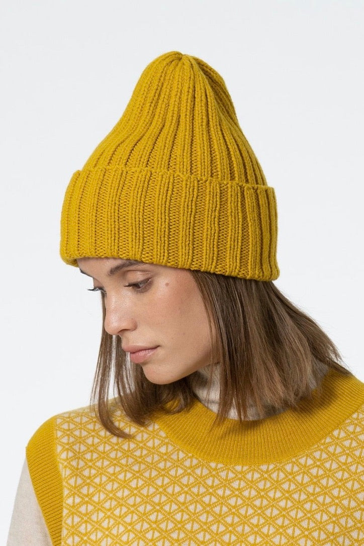 Dinadi: Merino Handknit Thick Rib Hat (8 Colours)