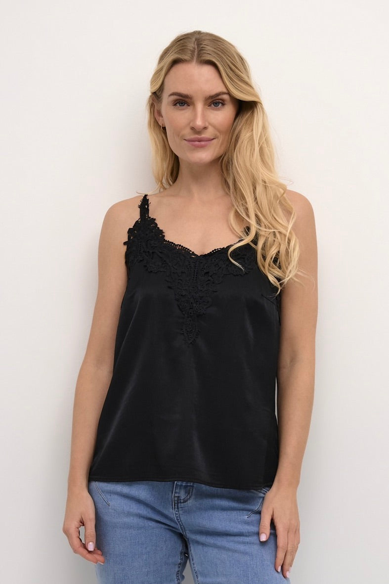 Cream: Lace Trimmed Camisole (8 Colours)