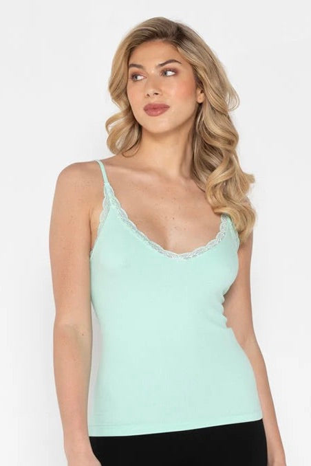 C'est Moi: Bamboo Tank with Lace (Many Colours)