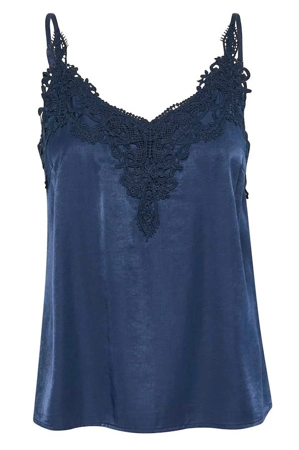 Cream: Lace Trimmed Camisole (8 Colours)