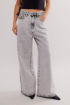 One Teaspoon: Love Machines High Waist Wide Leg Jeans