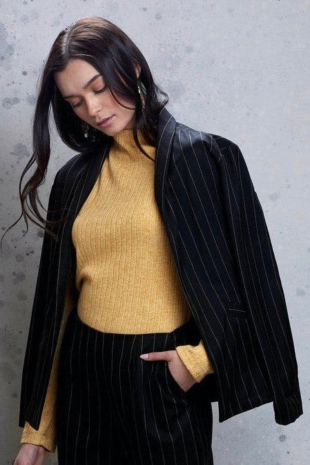 Marigold: Elle Pinstripe Jacket Black