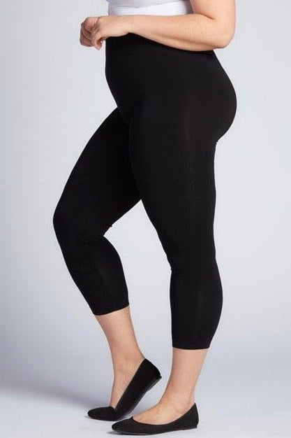 C'est Moi: Plus Size 3/4 Leggings Black