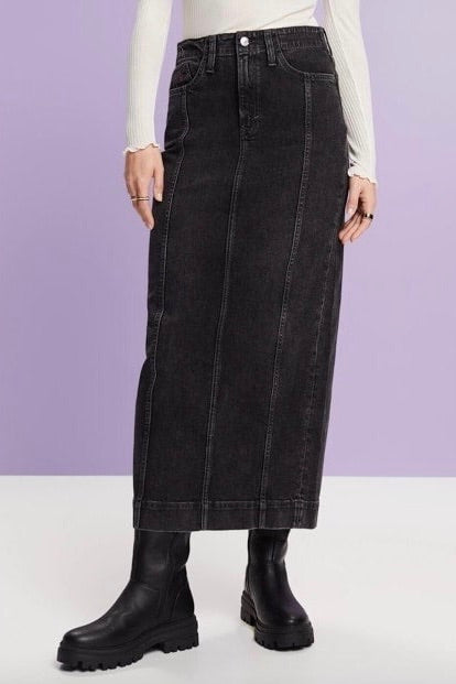 Esprit: Black Denim Maxi Skirt