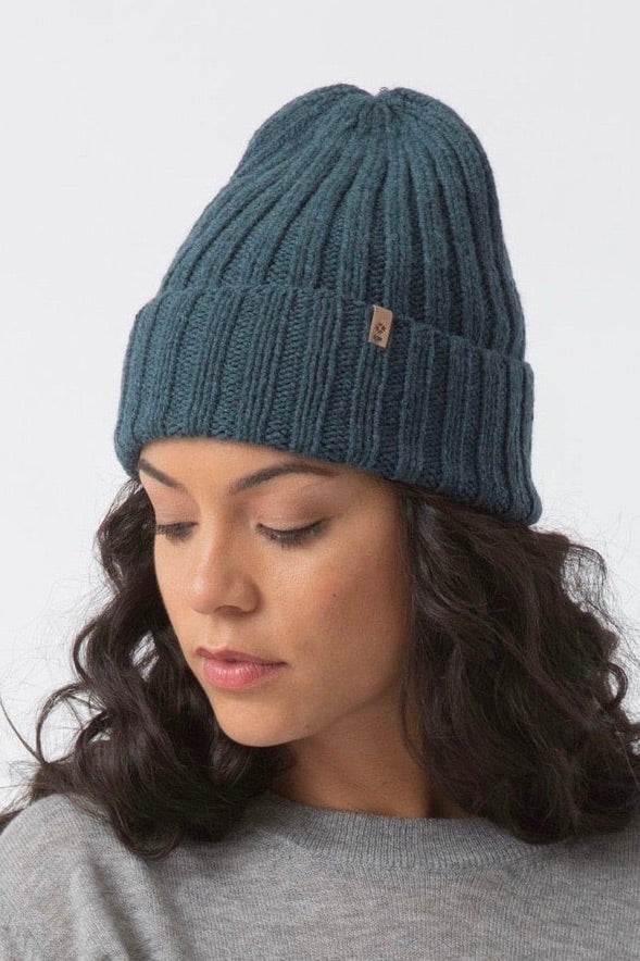 Dinadi: Merino Handknit Thick Rib Hat (8 Colours)