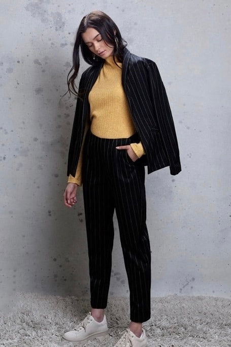 Marigold: Elle Pinstripe Jacket Black