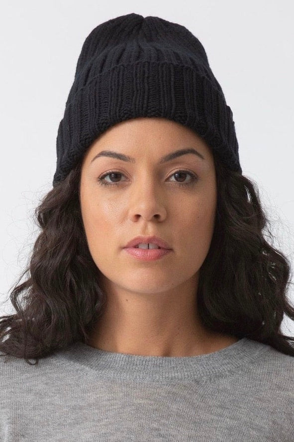 Dinadi: Merino Handknit Thick Rib Hat (8 Colours)