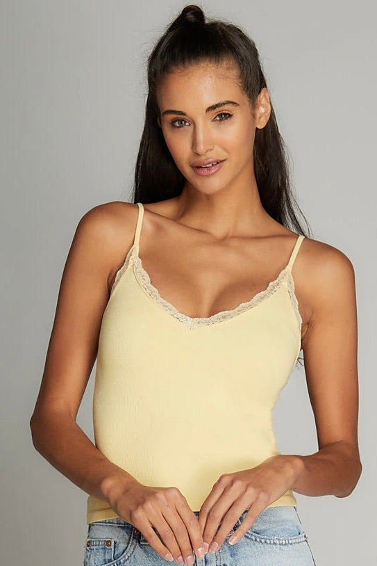 C'est Moi: Bamboo Tank with Lace (Many Colours)