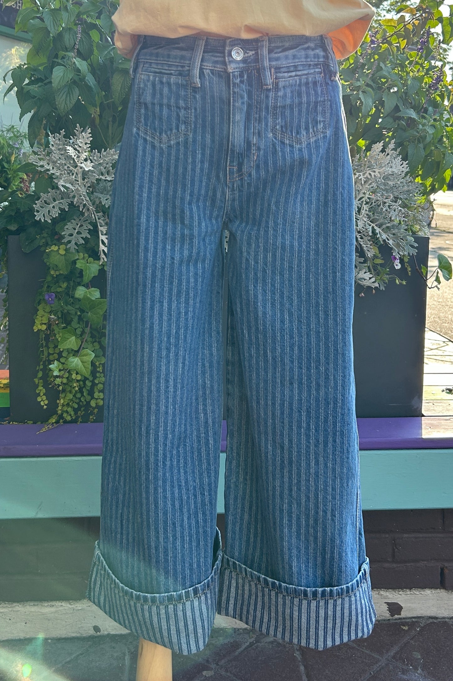 Free People: Brette Striped Jeans