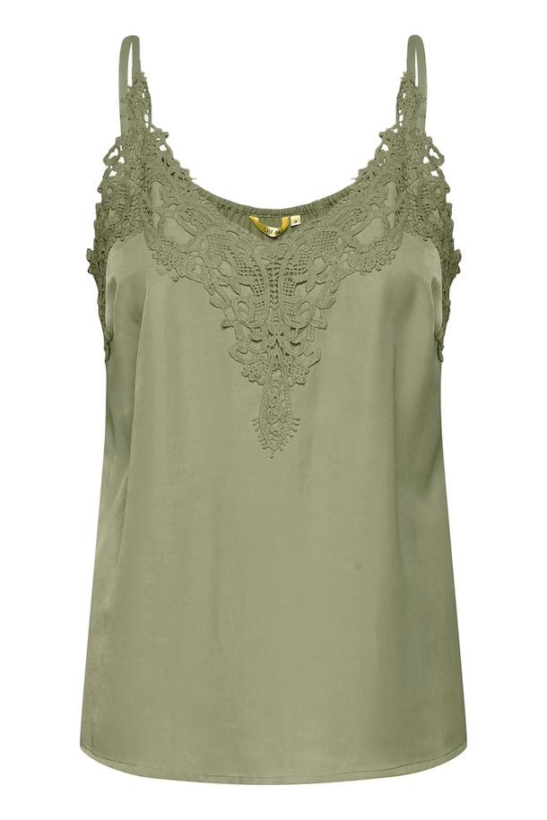 Cream: Lace Trimmed Camisole (8 Colours)