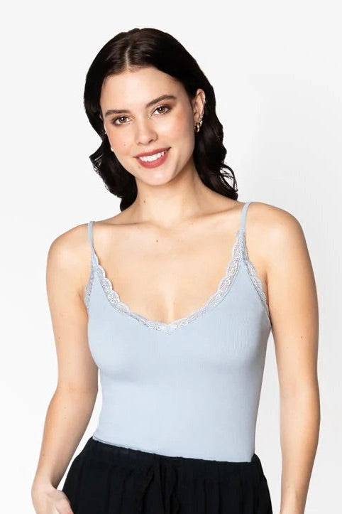 C'est Moi: Bamboo Tank with Lace (Many Colours)