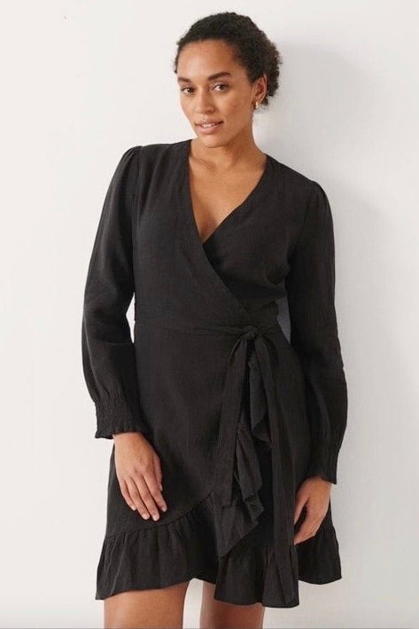 Part Two: Linen Wrap Dress Black
