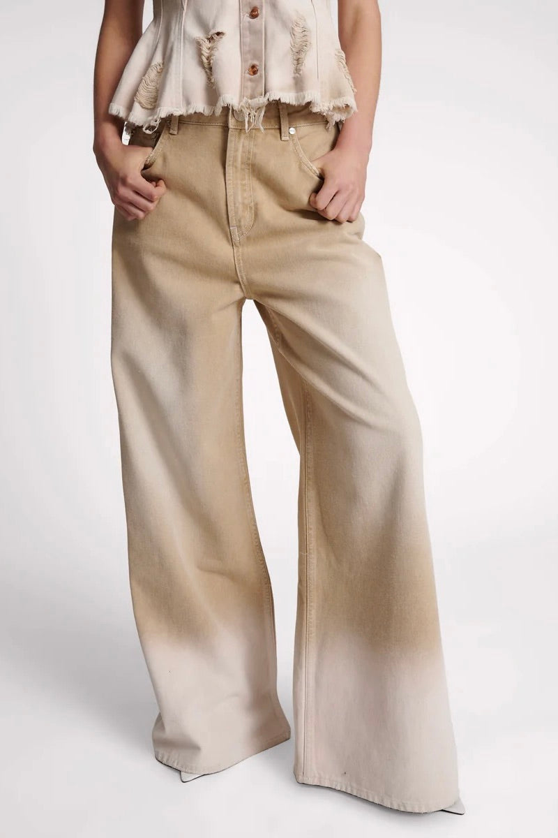 One Teaspoon: Love Machines Super Wide Leg Jeans Butterscotch