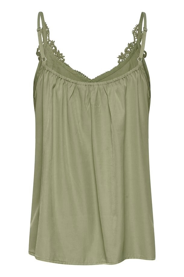Cream: Lace Trimmed Camisole (8 Colours)