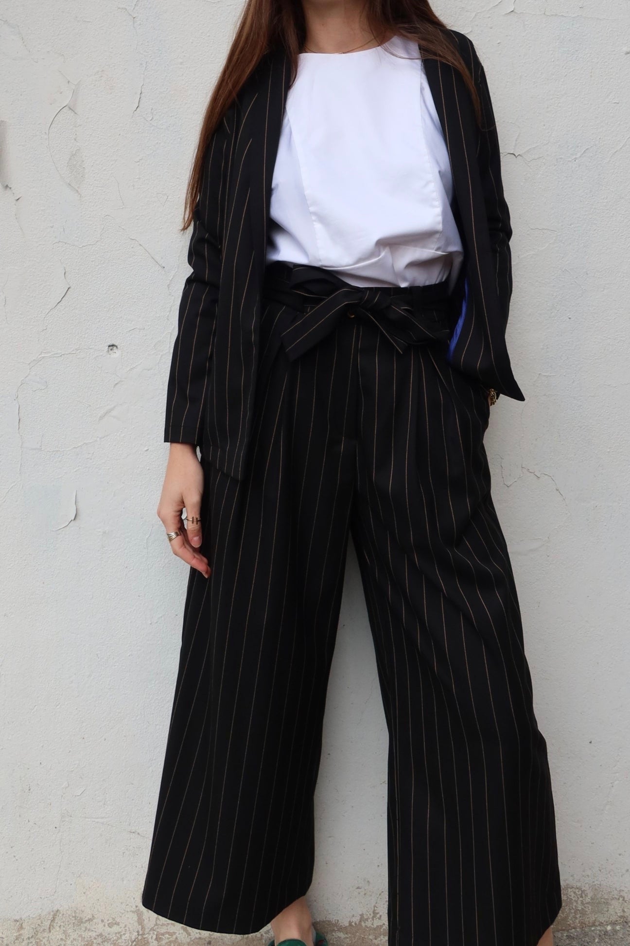 Marigold: Elle Pinstripe Jacket Black