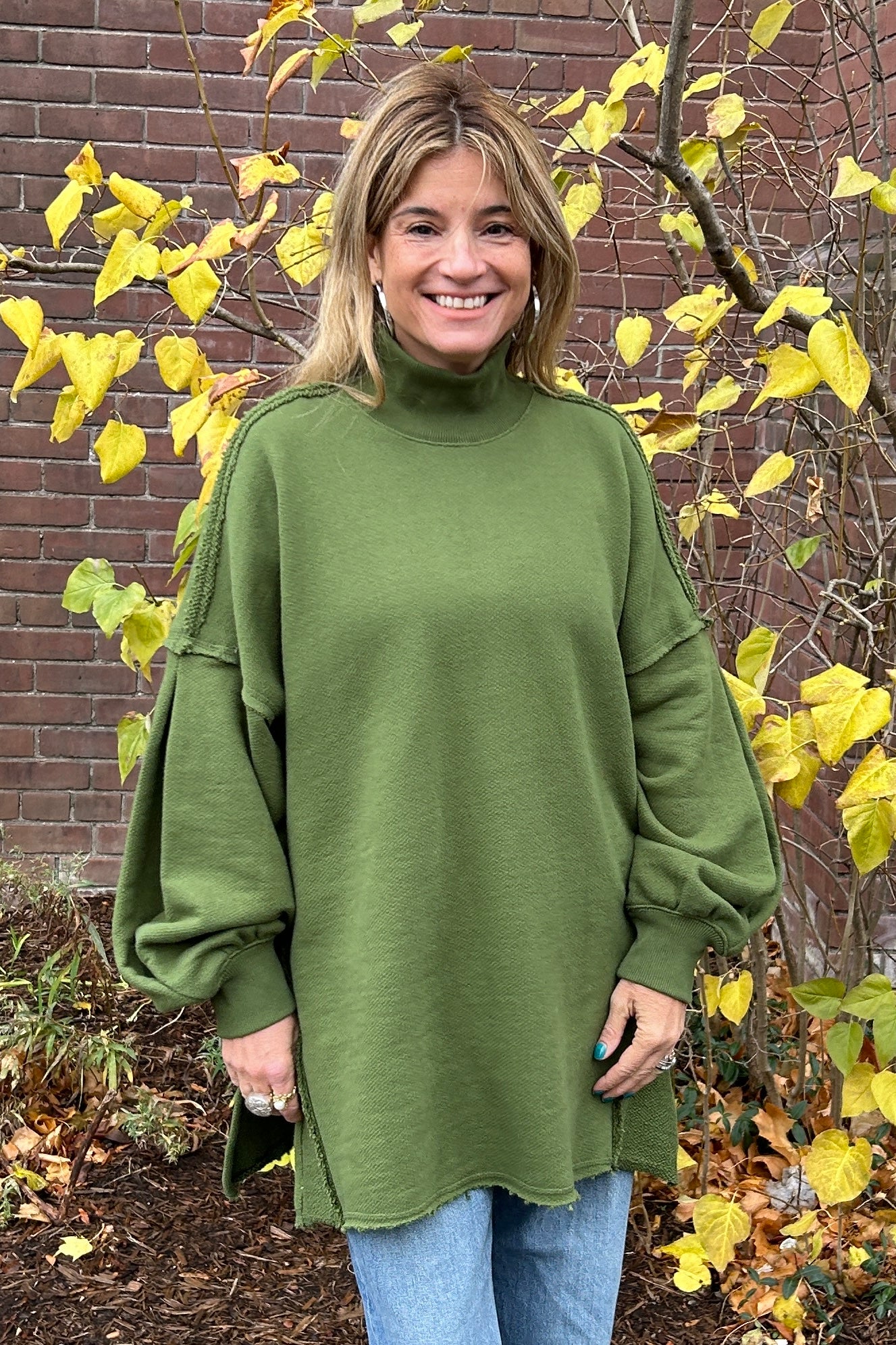 Free People: Wonderful Pullover Chive
