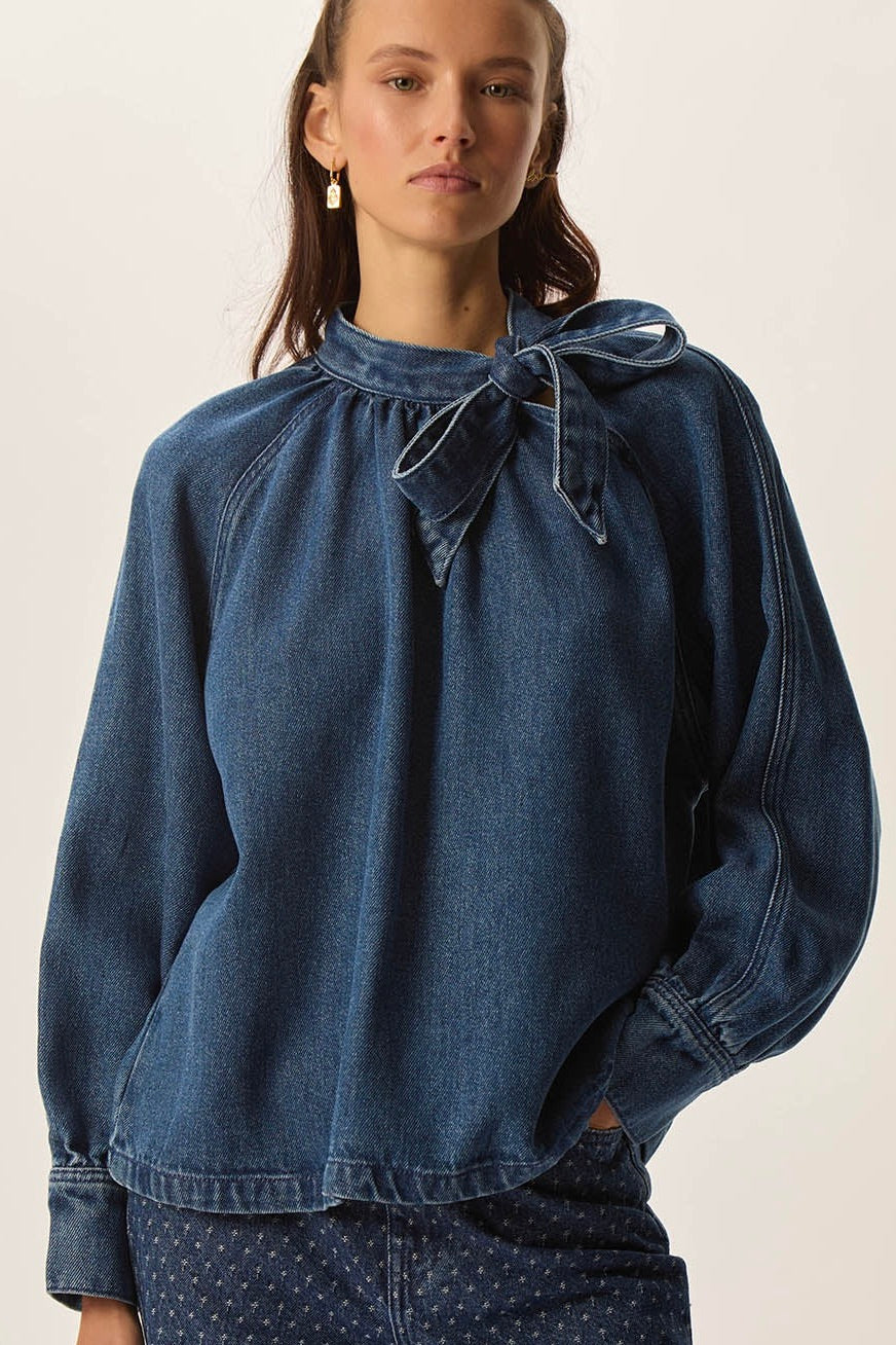 Des Petits Hauts: Lou Blouse Middle Blue