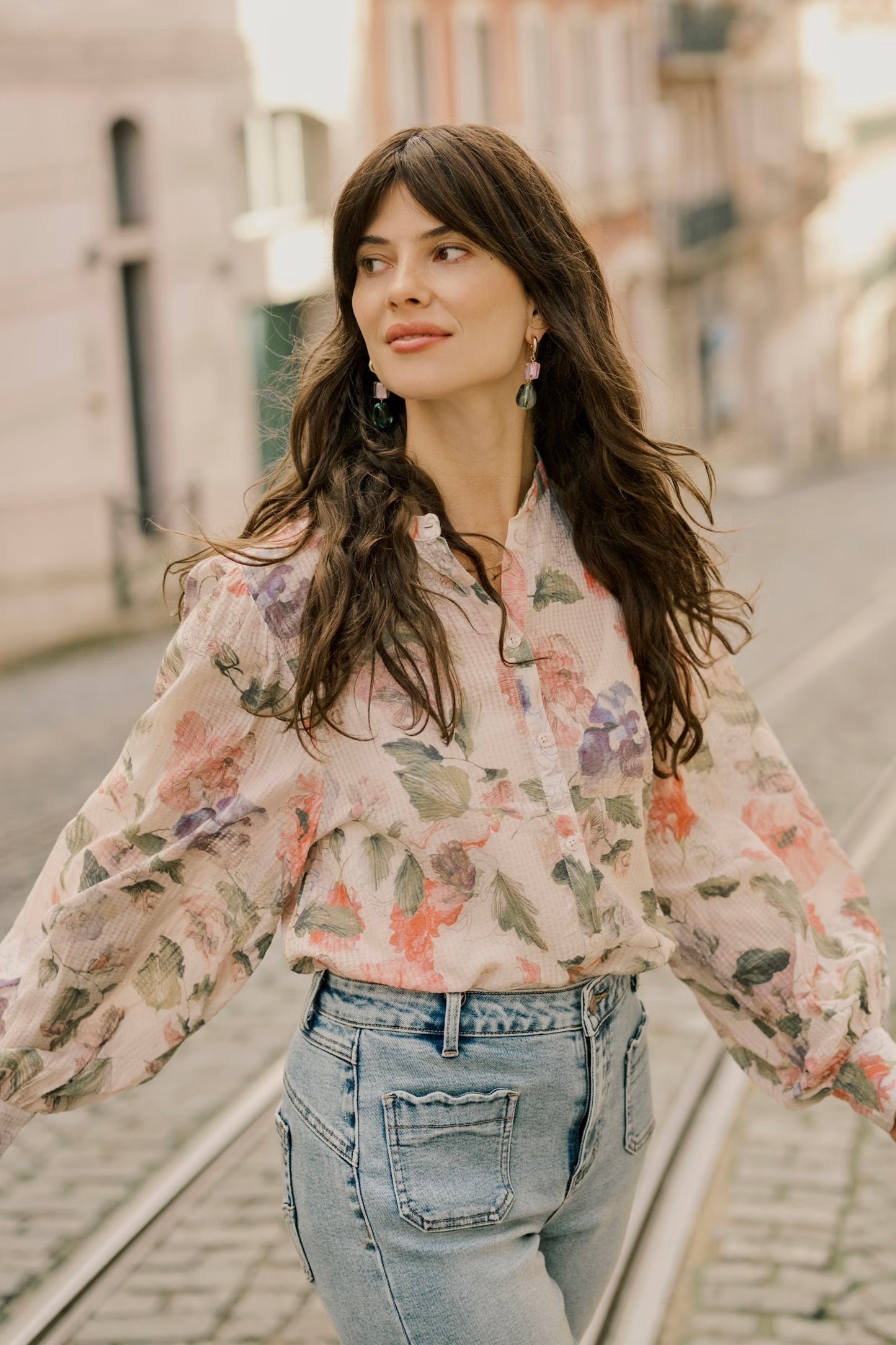 Cream: Hailey Floral Shirt