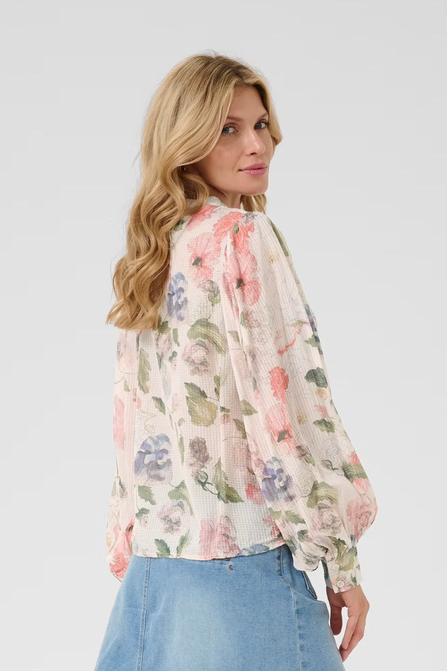 Cream: Hailey Floral Shirt