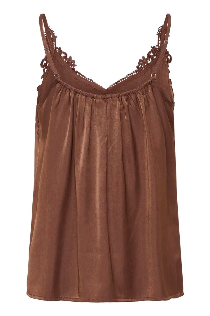 Cream: Lace Trimmed Camisole (8 Colours)