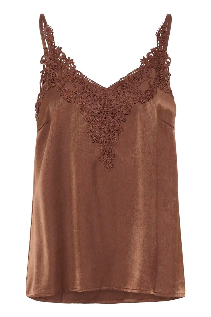 Cream: Lace Trimmed Camisole (8 Colours)