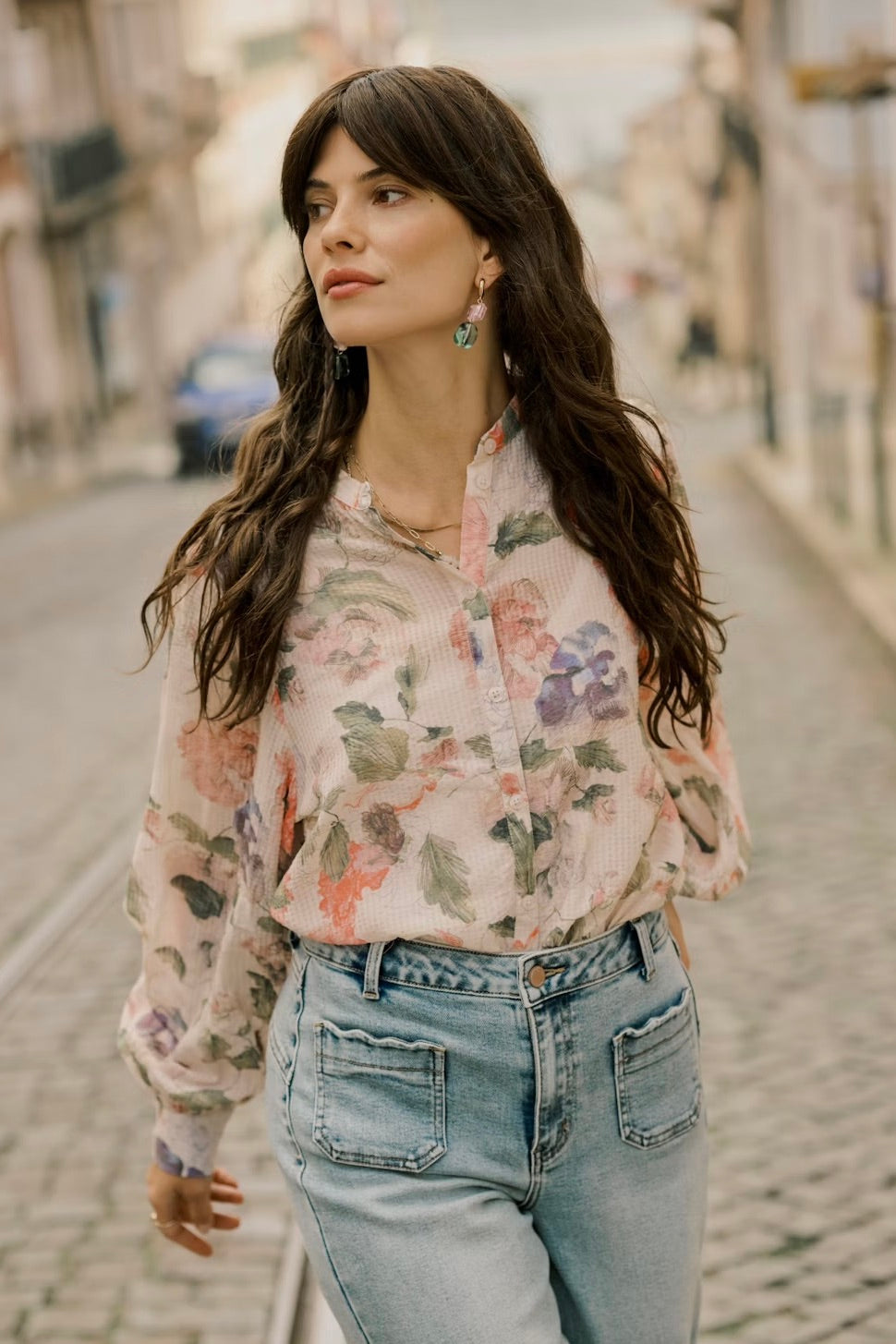 Cream: Hailey Floral Shirt