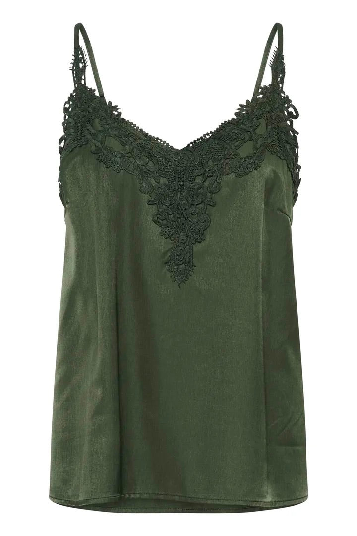 Cream: Lace Trimmed Camisole (8 Colours)