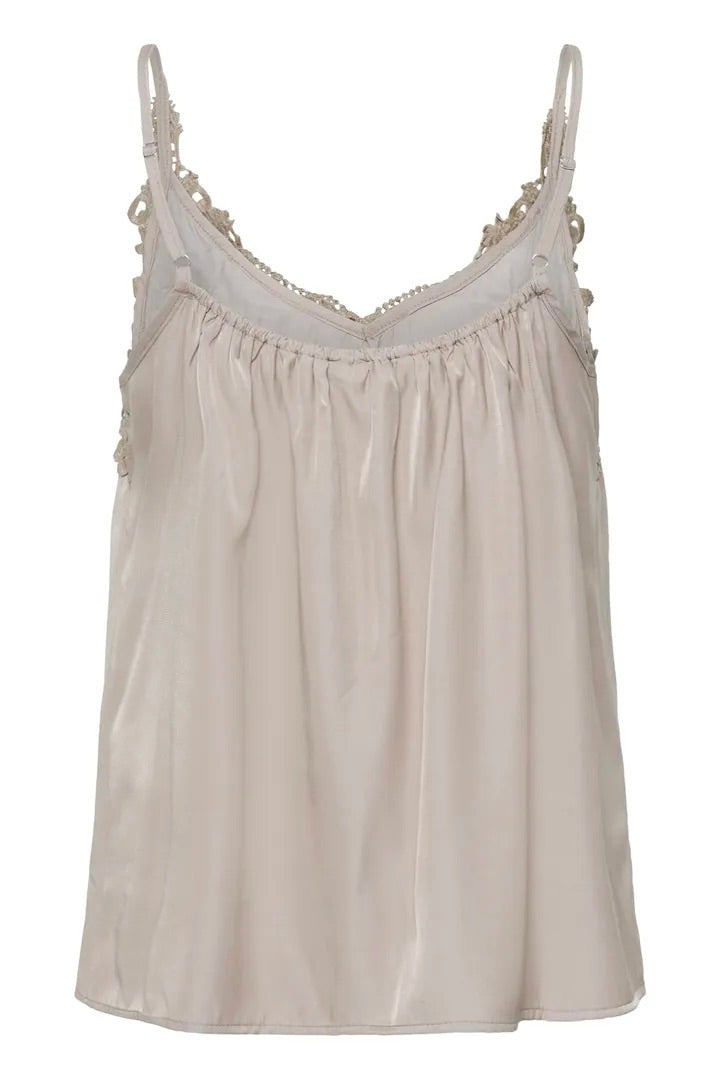Cream: Lace Trimmed Camisole (8 Colours)