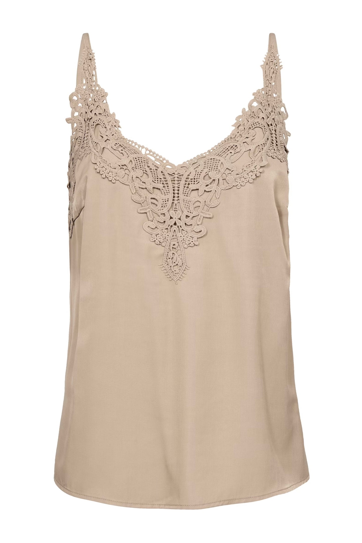 Cream: Lace Trimmed Camisole (8 Colours)