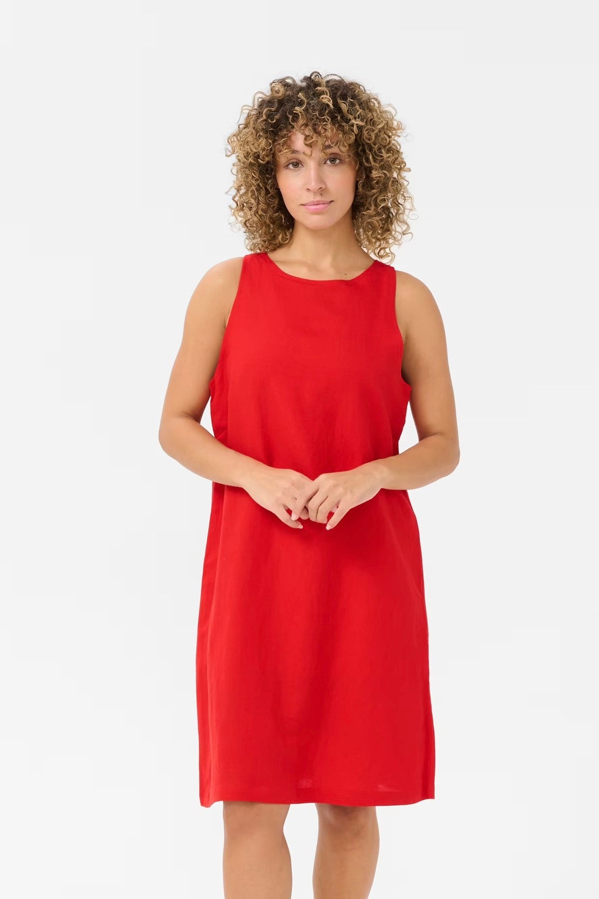 Cream: Linna Linen Dress