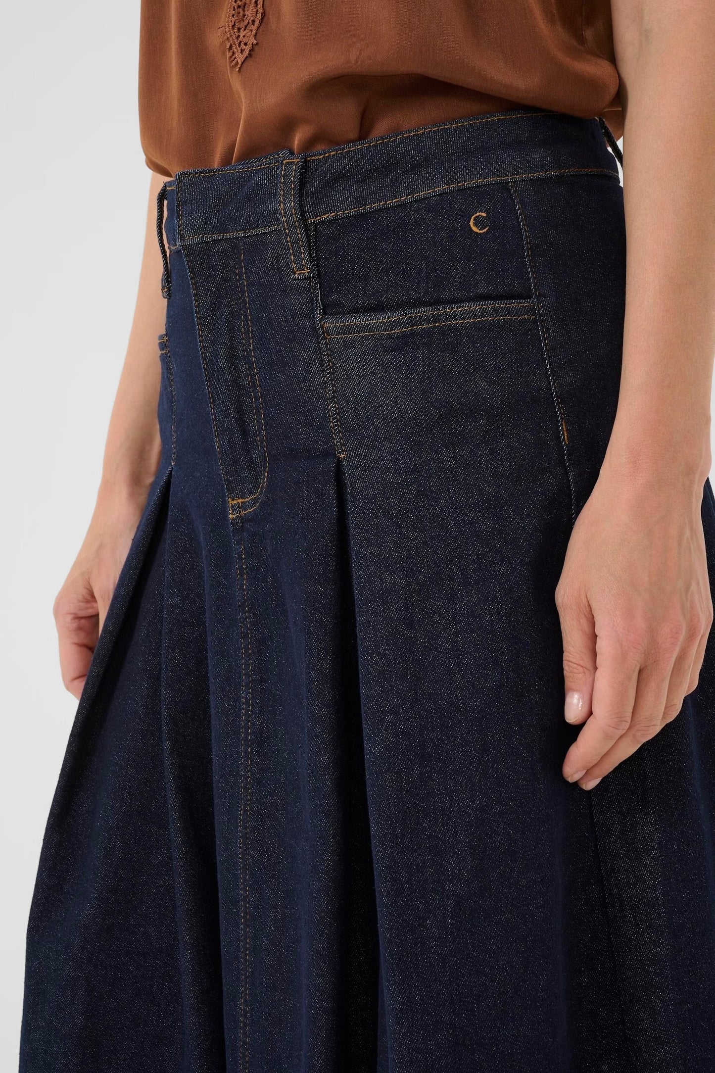 Cream: Robina Denim Skirt