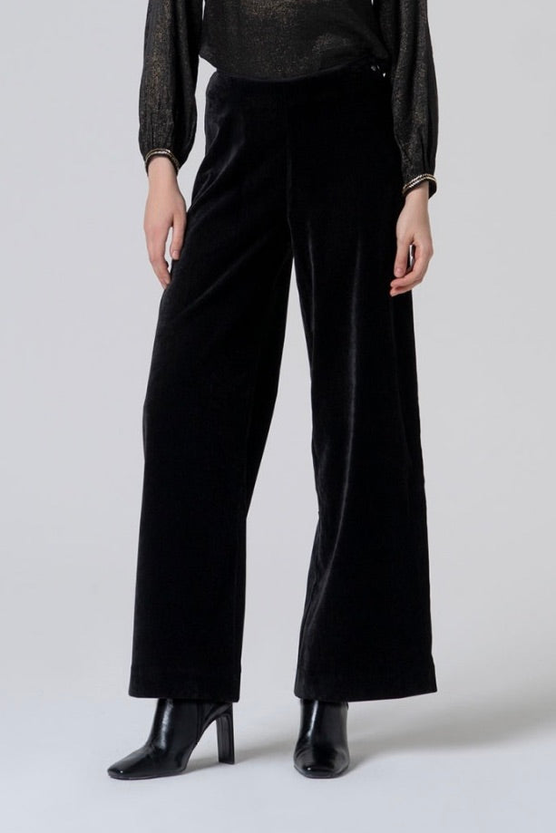 Surkana: Black Velvet Pants
