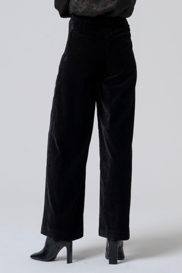 Surkana: Black Velvet Pants
