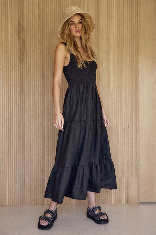 Saltwater Luxe: Smocked Midi Dress