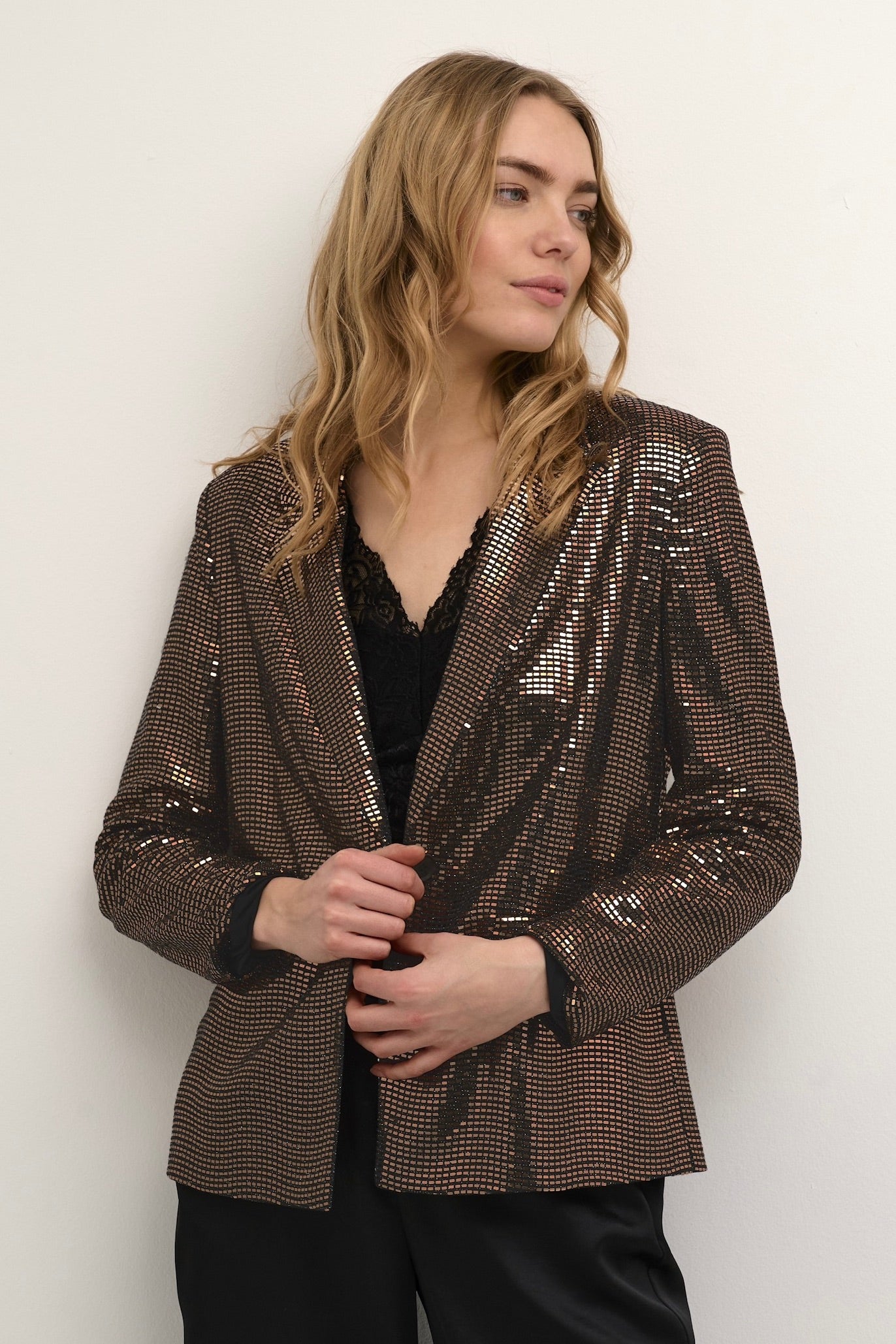 Cream: Sequined Blazer