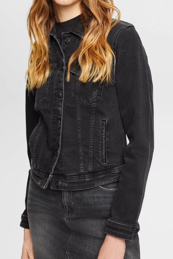 Esprit Fitted Black Denim Jacket