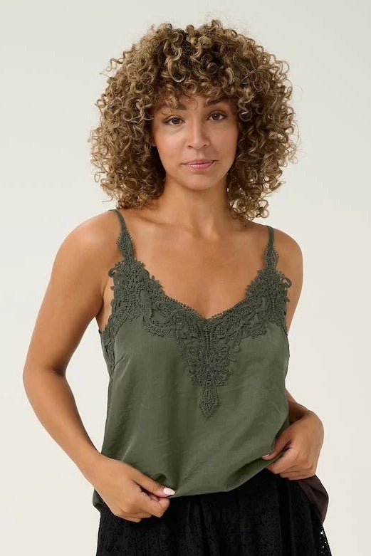 Cream: Lace Trimmed Camisole (5 Colours)