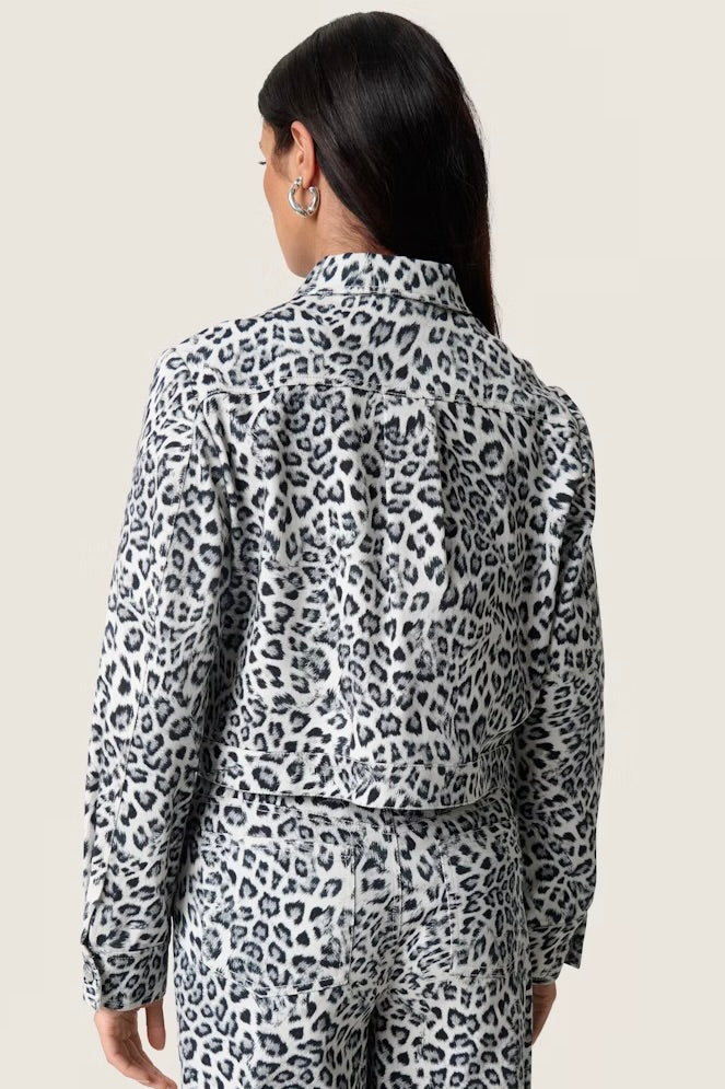 Soaked in Luxury: Leopard Denim Jacket