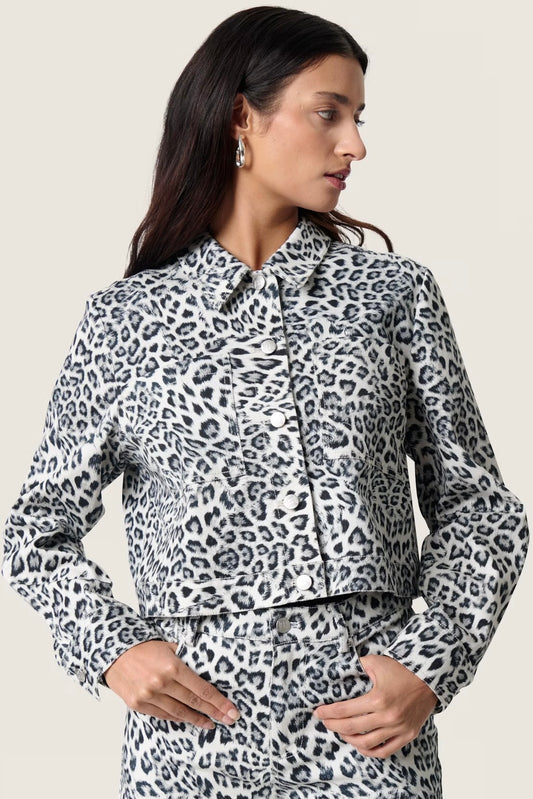 Soaked in Luxury: Leopard Denim Jacket
