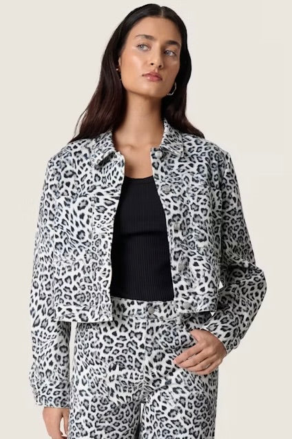 Soaked in Luxury: Leopard Denim Jacket