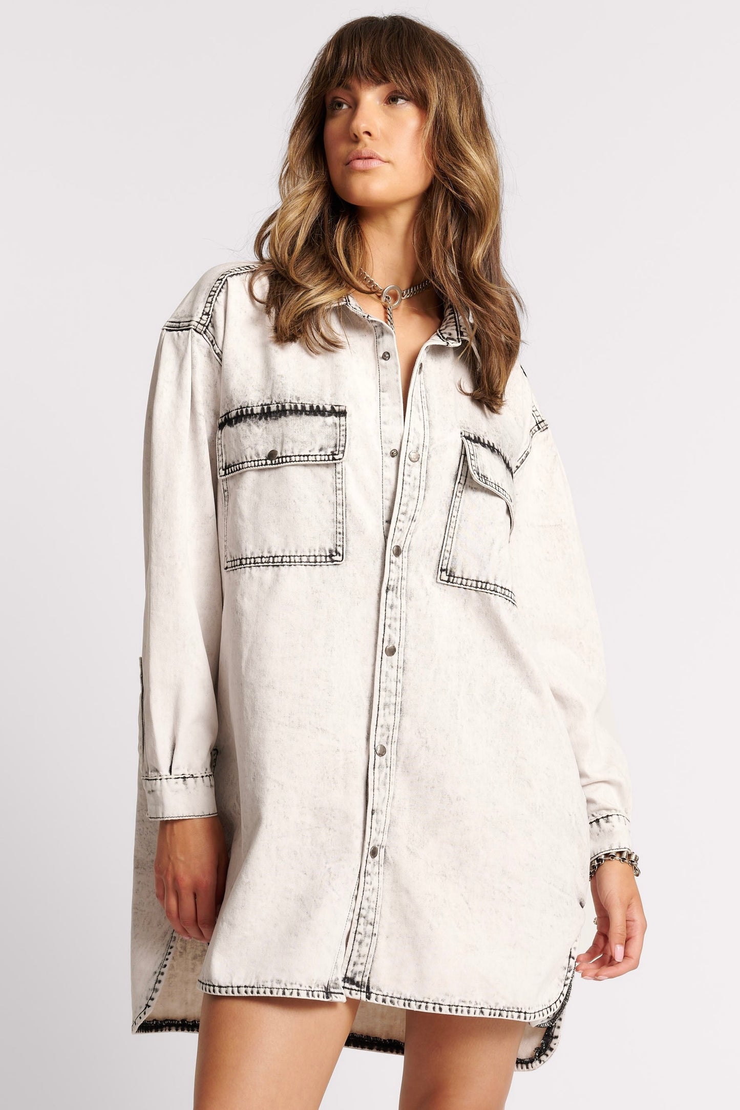 One Teaspoon: Nixie Denim Shirt Dress