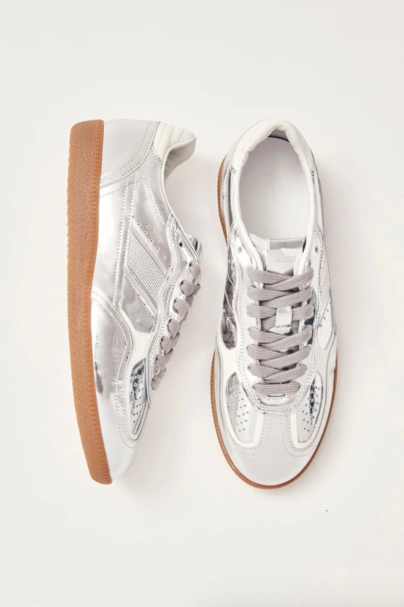 Alohas: Rife Silver Leather Sneakers