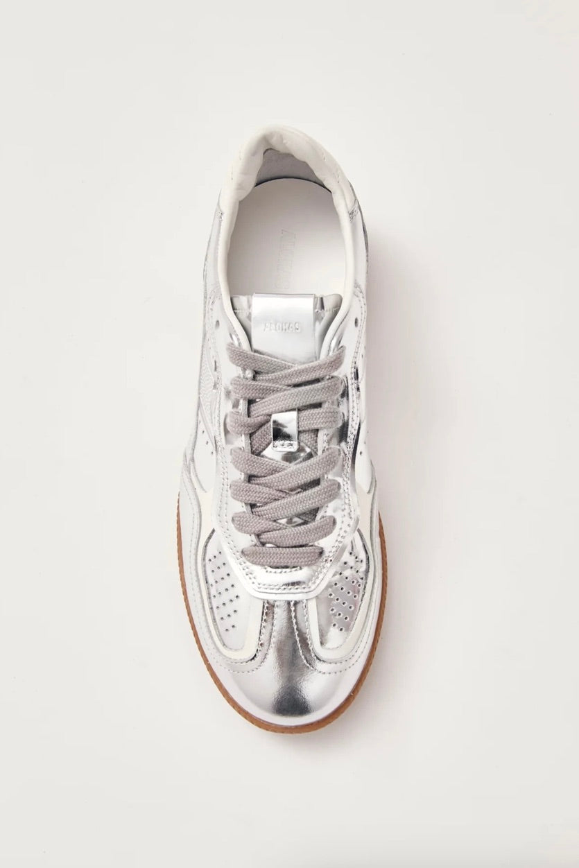 Alohas: Rife Silver Leather Sneakers