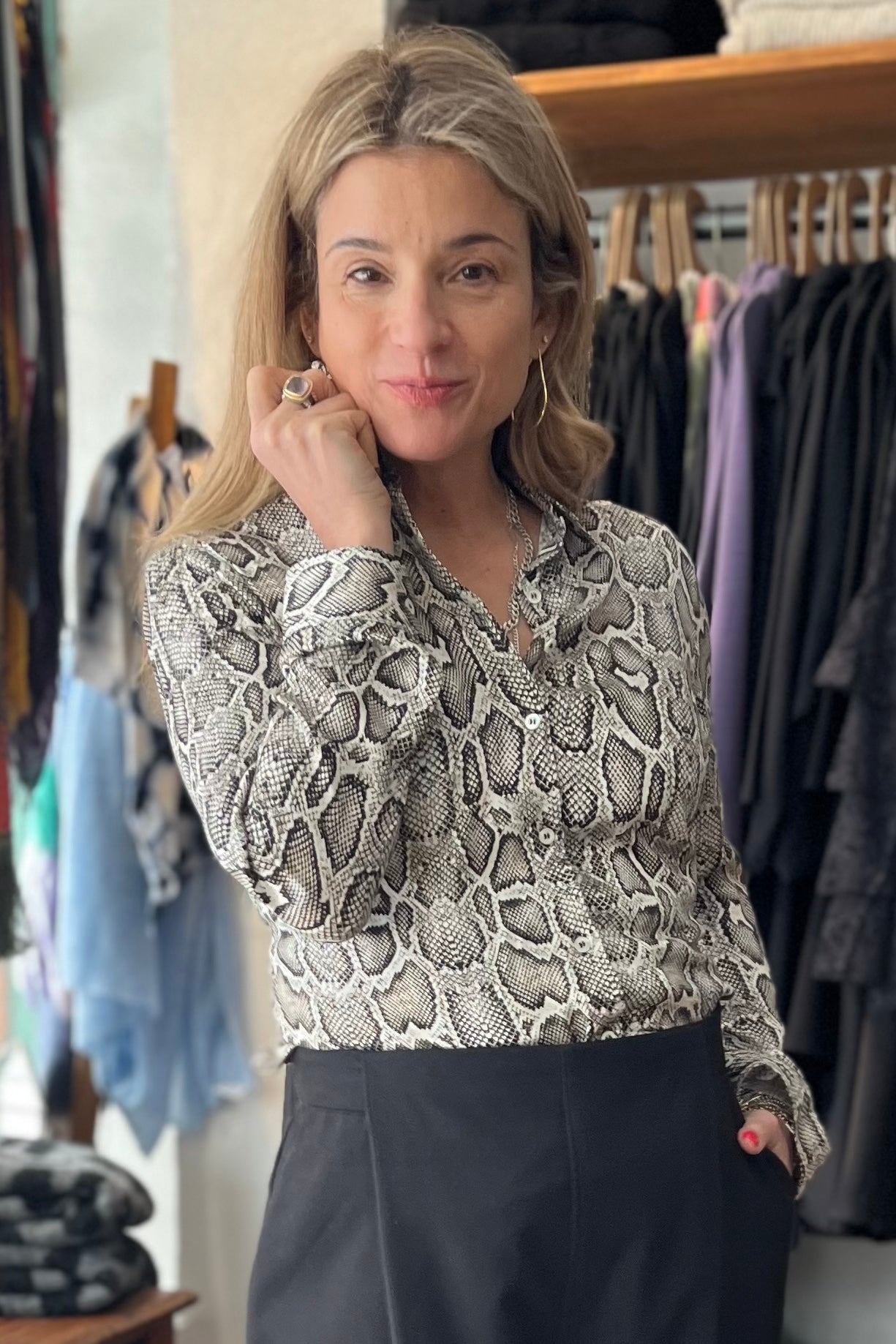 VLT's: Snake Print Blouse