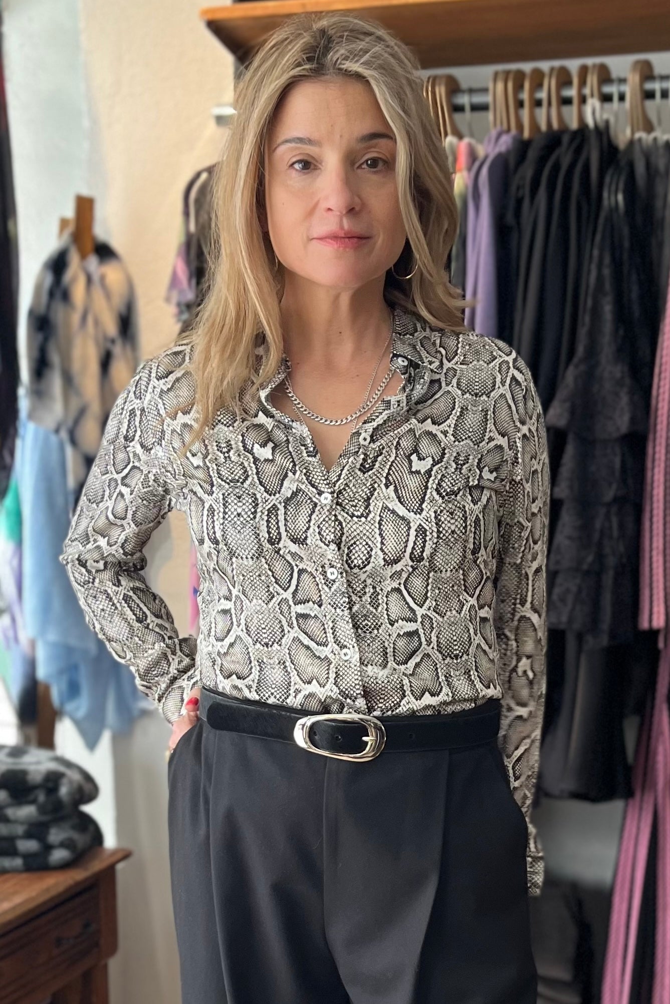 VLT's: Snake Print Blouse