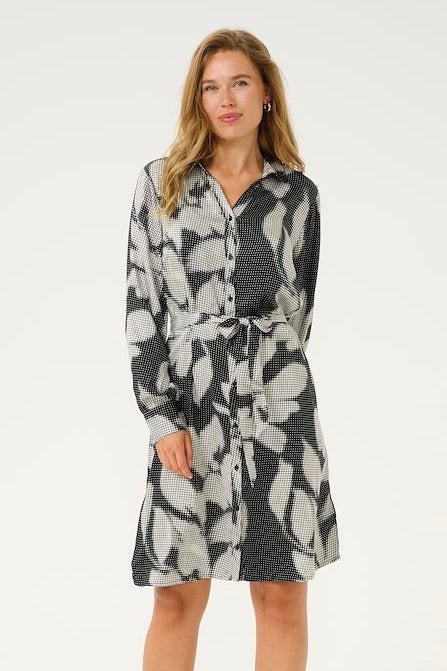 Cream: Digi Print Shirt Dress