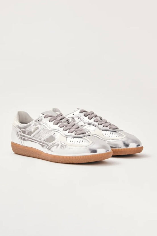 Alohas: Rife Silver Leather Sneakers